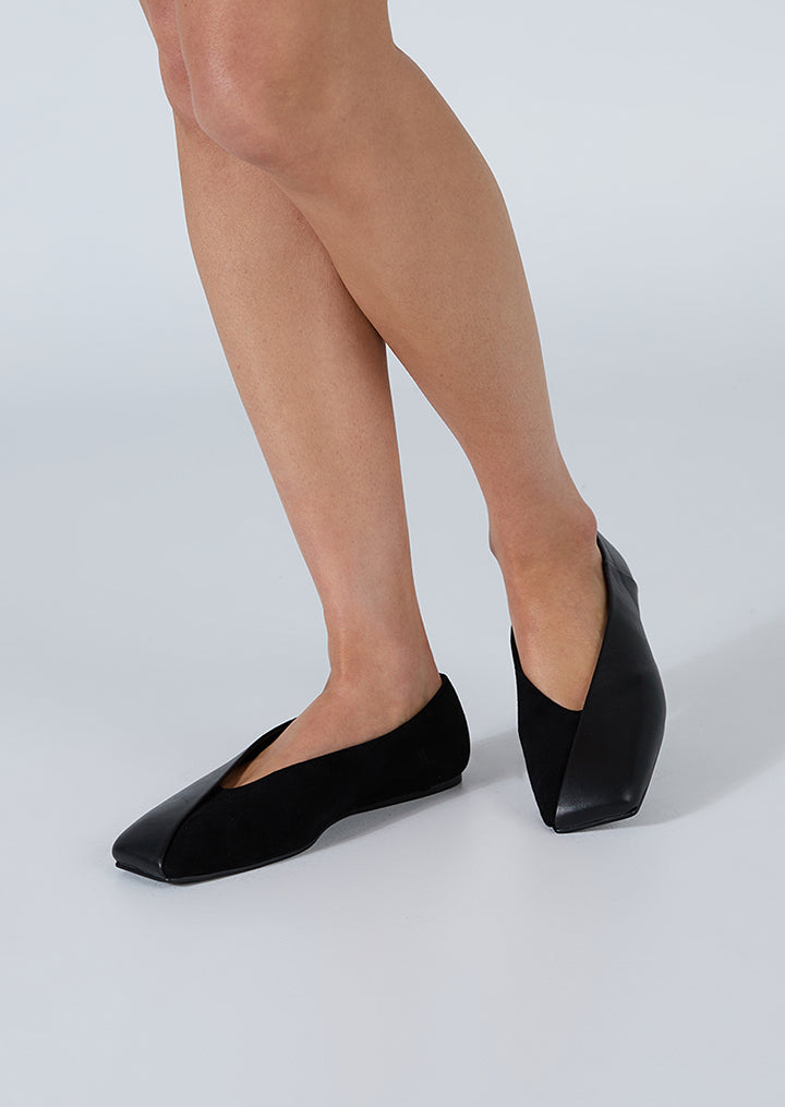 Hanna Black Nappa/Black Suede - Tony Bianco